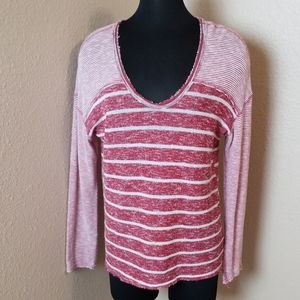 Free People Long sleeve Striped VNeck Top